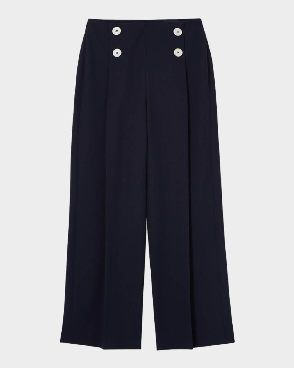 Parker Cropped Wide-Leg Sailor Trousers