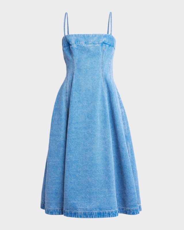 Marni Sleeveless Paneled Denim Midi Dress