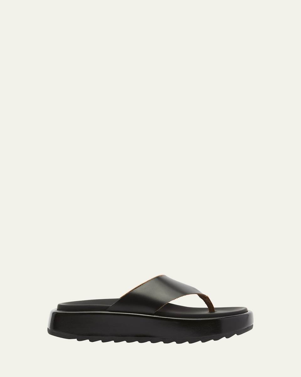 Fussbet Leather Flatform Thong Sandals