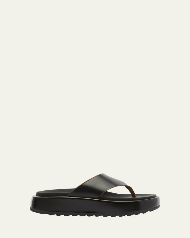 Fussbet Leather Flatform Thong Sandals