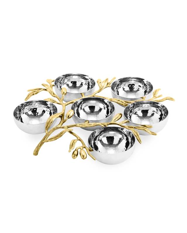 Olive Branch 6-Compartment Serving Plate