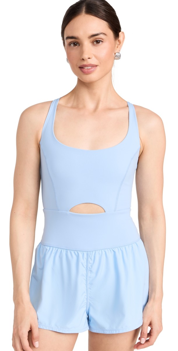 FP Movement Righteous Runsie Romper Oxford Blue