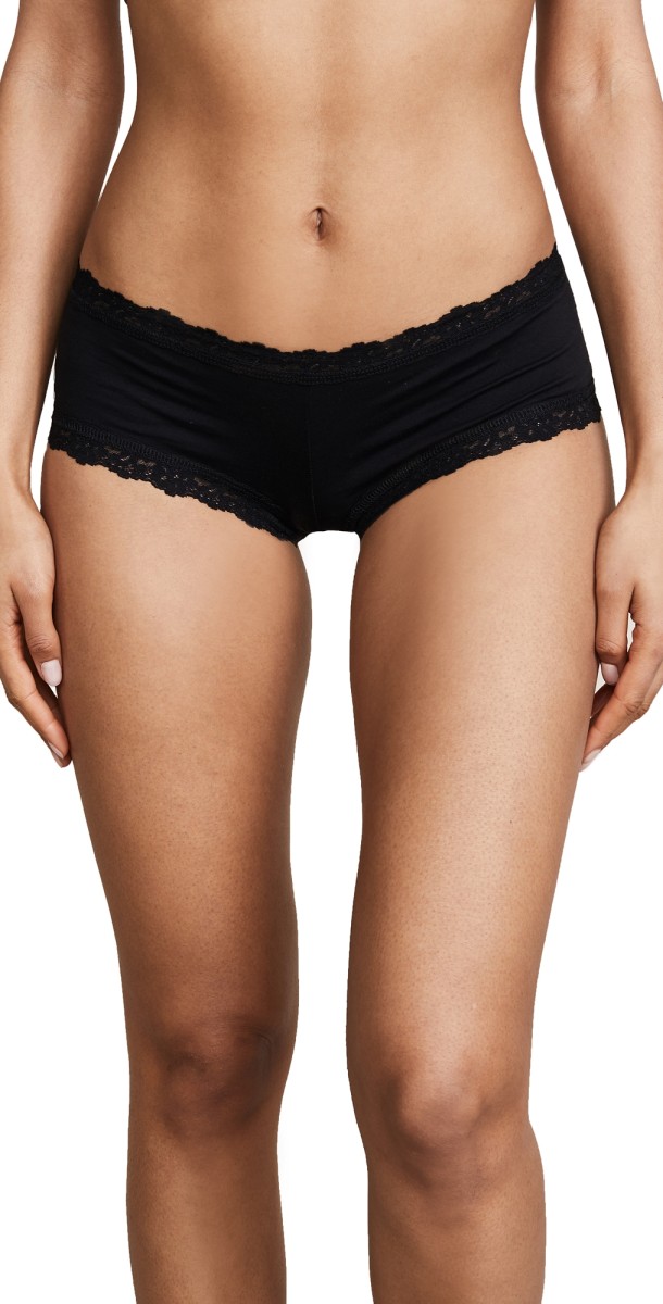 Hanky Panky Cotton with a Conscience Boy Shorts Black