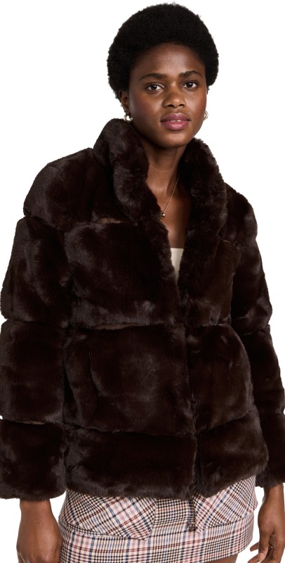 Apparis Skylar Faux Fur Coat Espresso