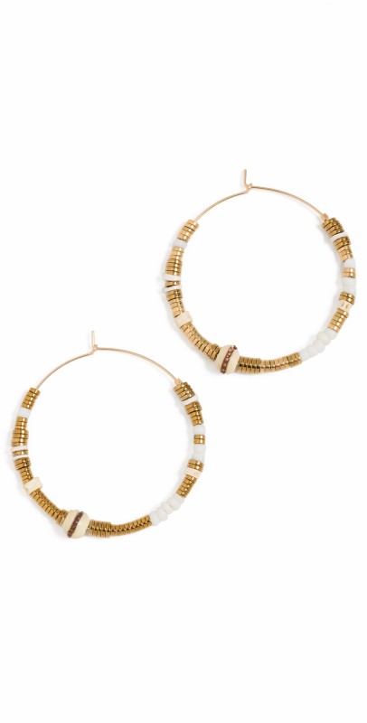 Maison Monik Sibylle Boucle D'Oreille Hoop Earrings Gold/Ivory