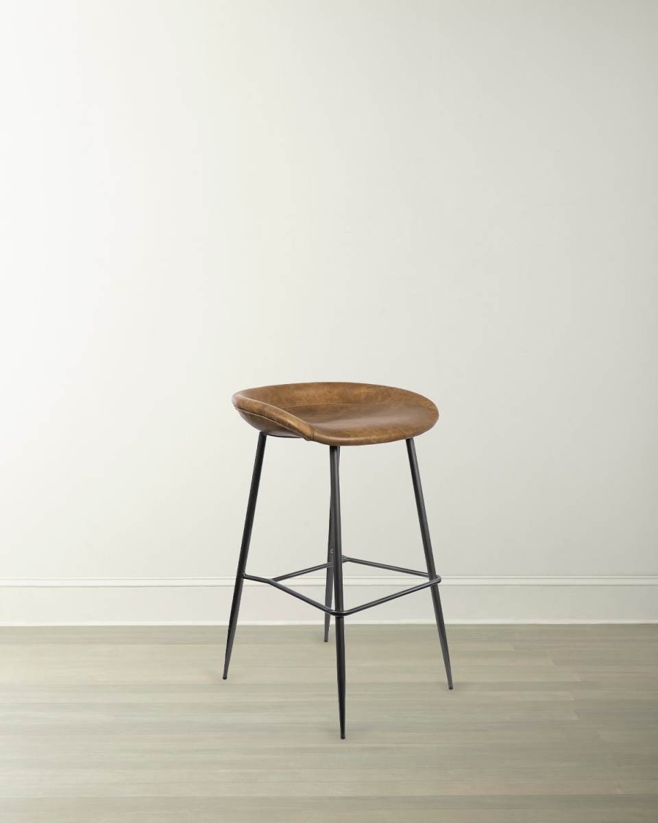 Marc Leather Bar Stools, Set of 2, 29"