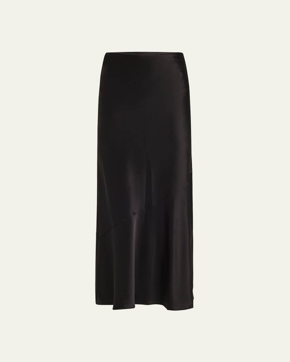 Terese Ankle-Length Satin Slip Skirt