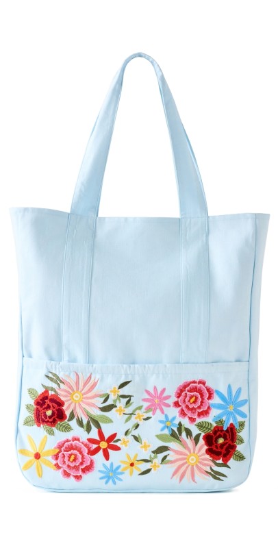 Fanm Mon Linen Tote Bag Blu