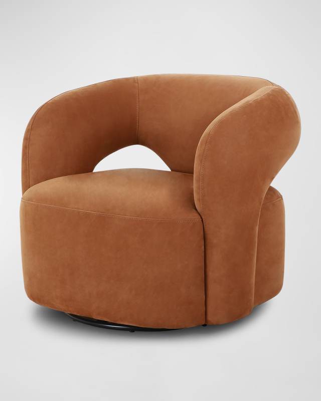 Mazie Leather Swivel Chair