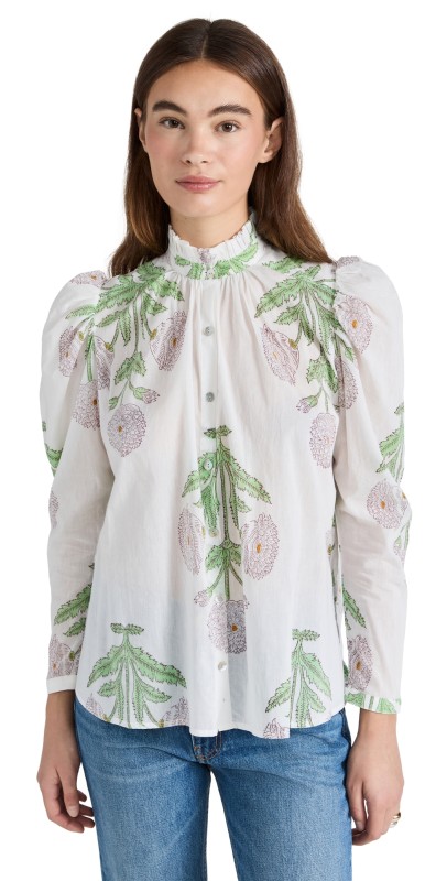 Alix of Bohemia Annabel Moonflower Shirt White