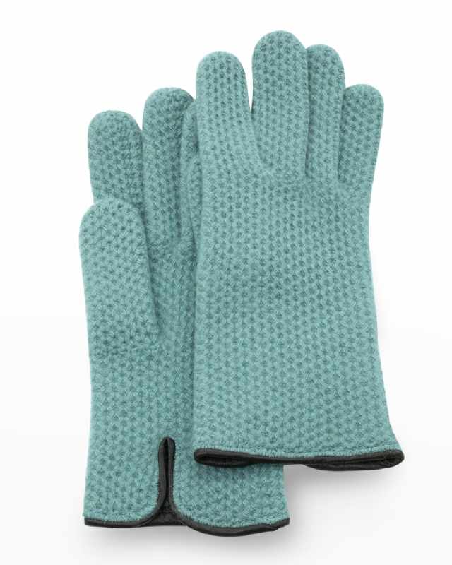 Honeycomb Stitched Cashmere Gloves