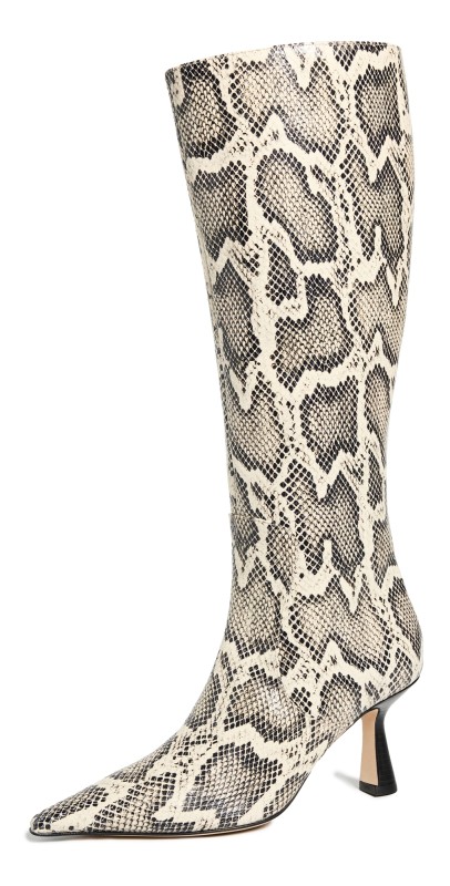 AEYDE Esme Snake Print Goat Leather Creamy Boots Creamy