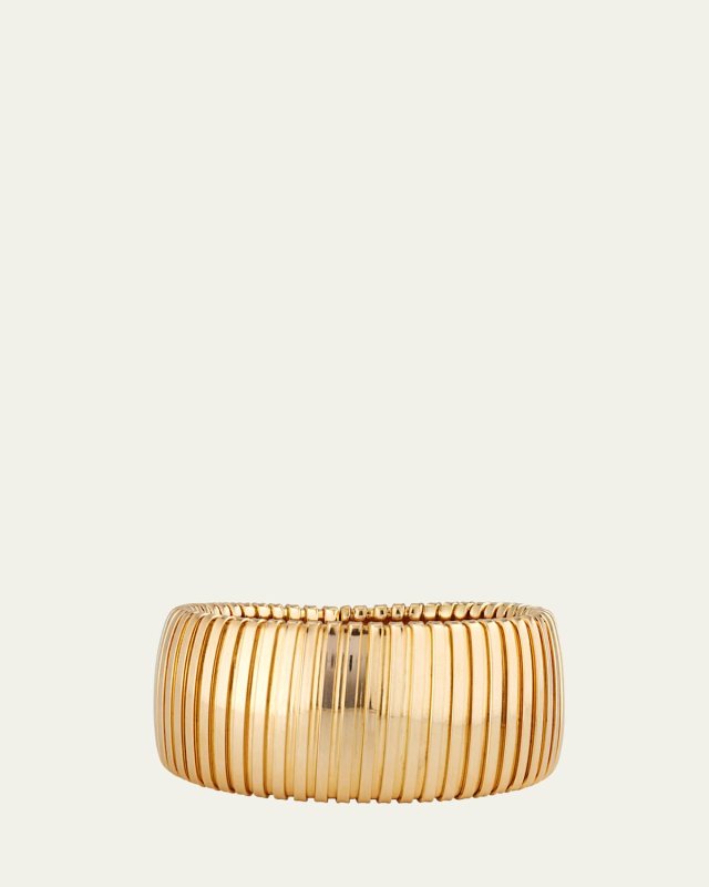 18K Yellow Gold Wide Flat Cuff