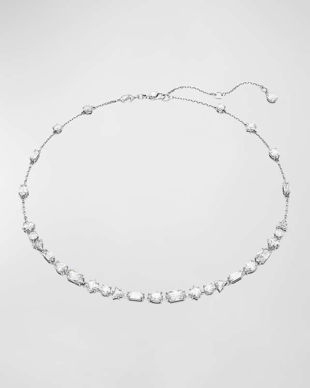 Mesmera Rhodium-Plated Mix-Cut Crystal Necklace