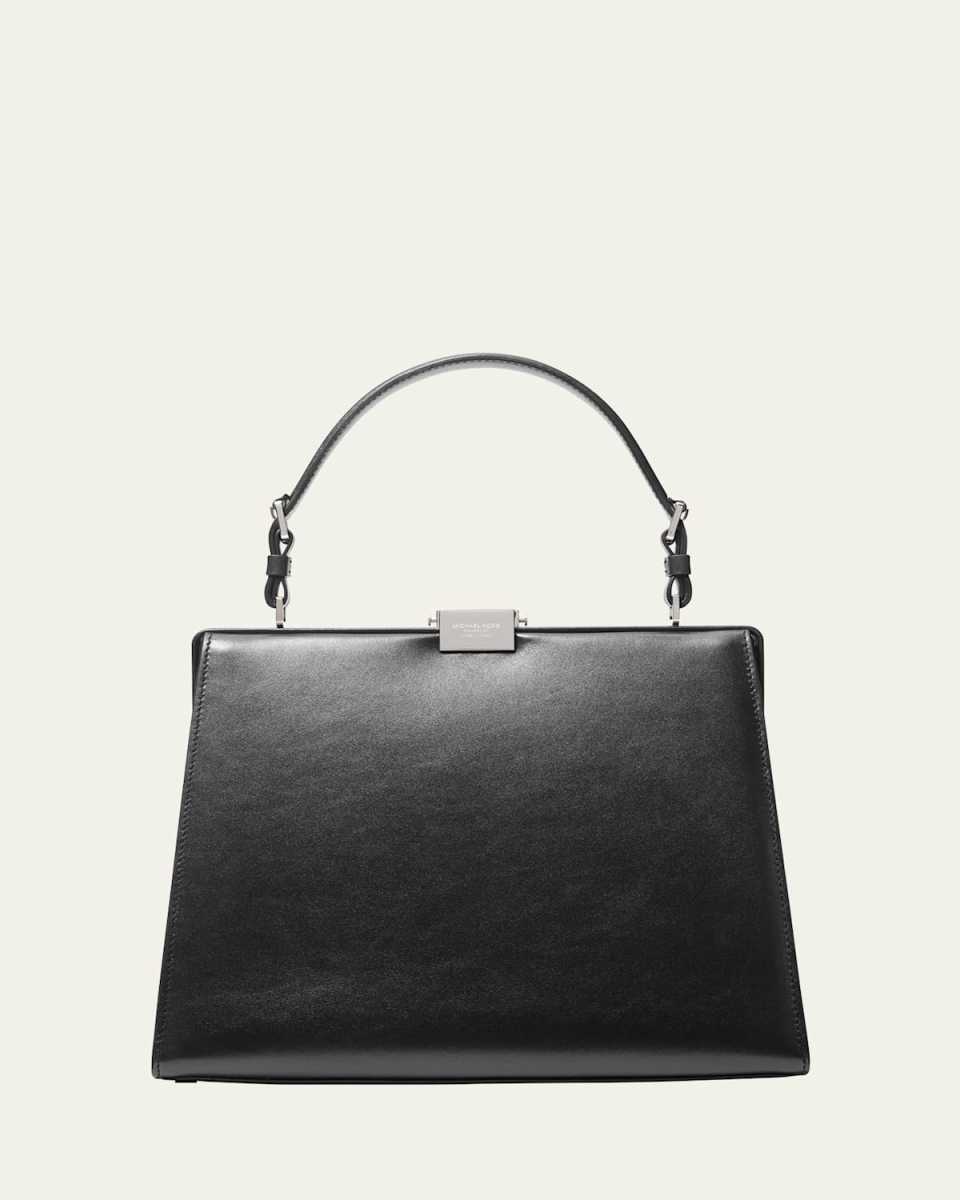 Simone Frame Leather Top-Handle Bag
