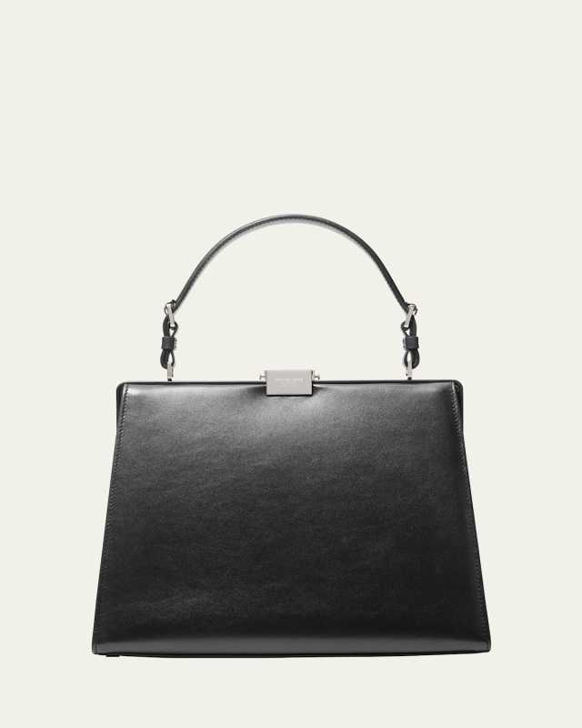Simone Frame Leather Top-Handle Bag