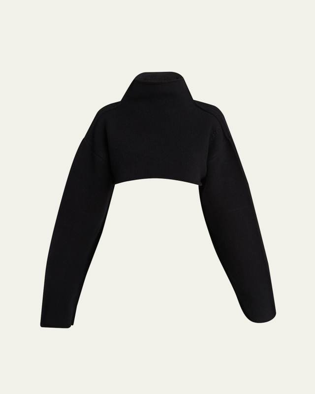 Cropped Wool Turtleneck Sweater