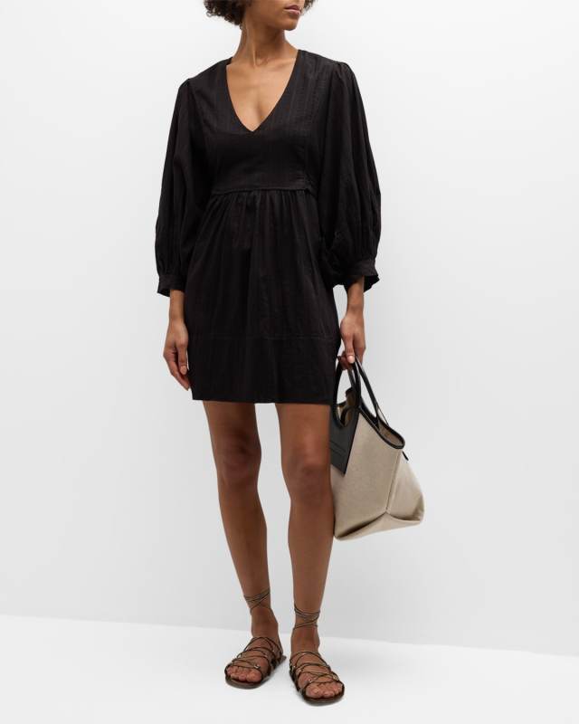 Camilla Cotton Bell-Sleeve Mini Dress