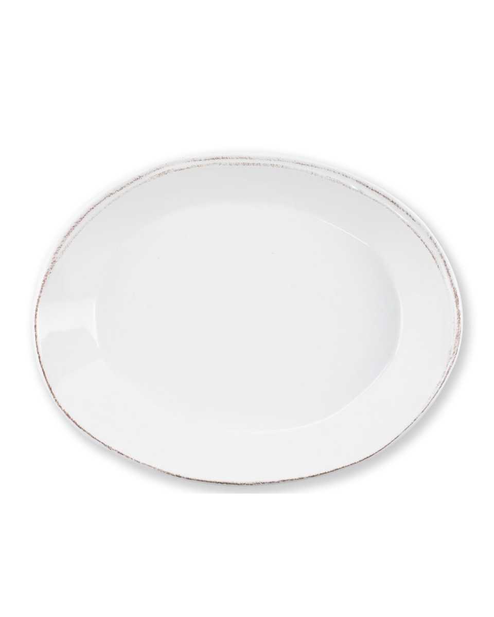 Lastra White Small Oval Baker