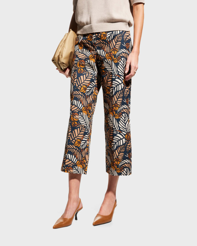 Arizona Printed Straight-Leg Trousers
