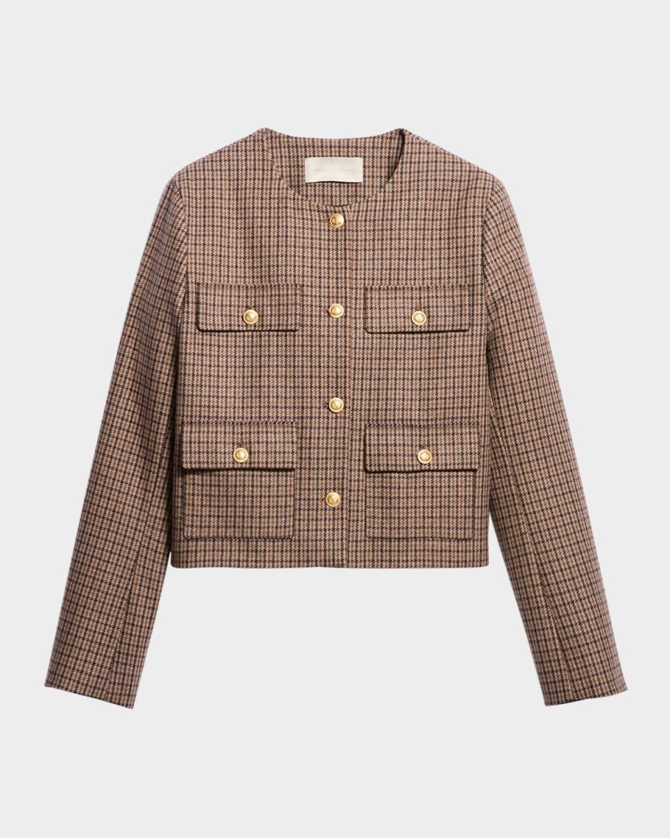Deana Houndstooth Plaid Jacket