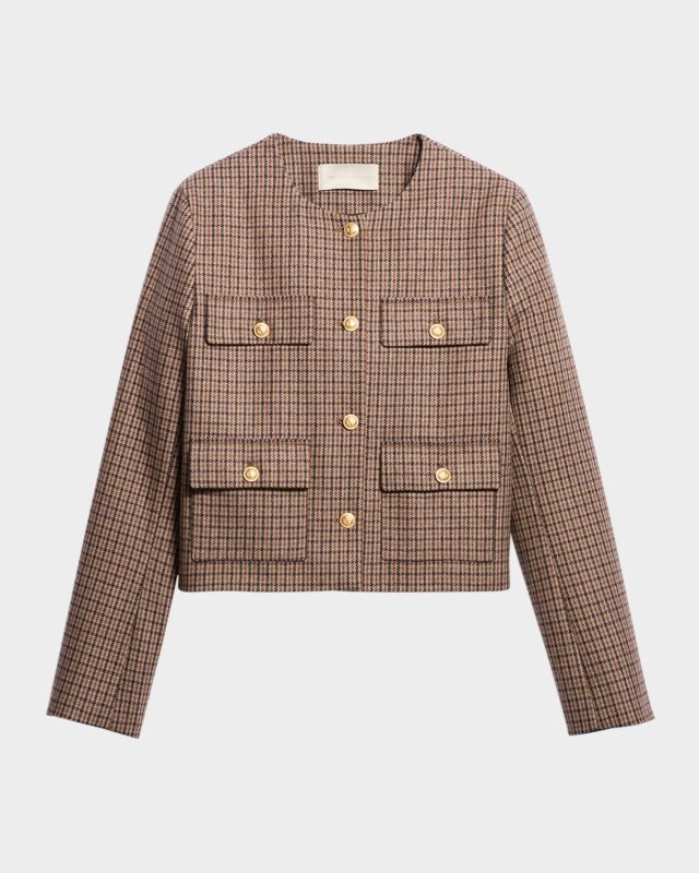 Deana Houndstooth Plaid Jacket