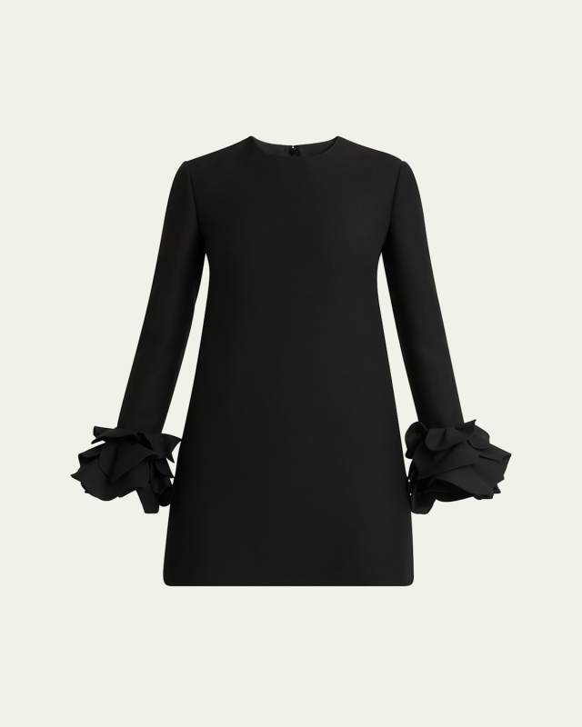 Long-Sleeve Ruffled Mini Dress