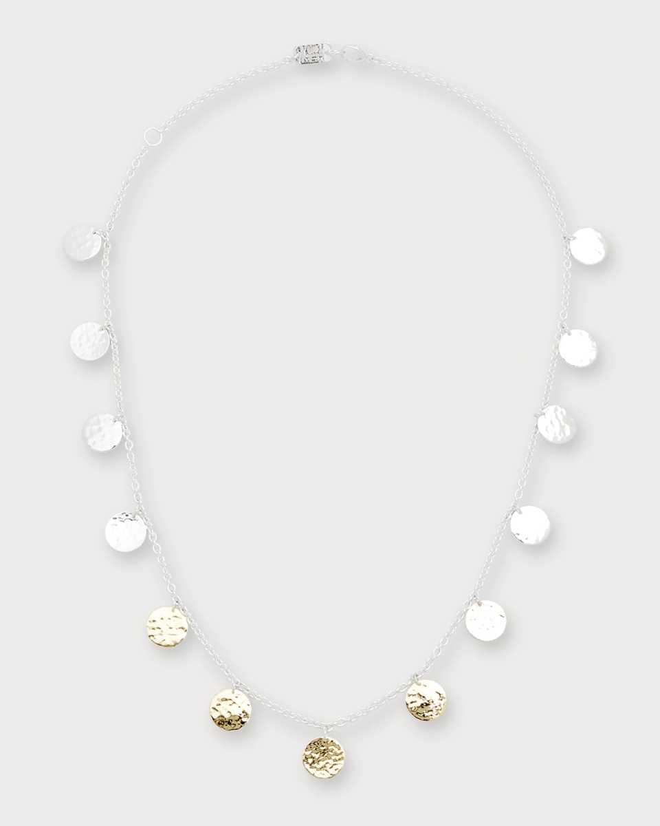 Hammered Paillette Disc Necklace in Chimera