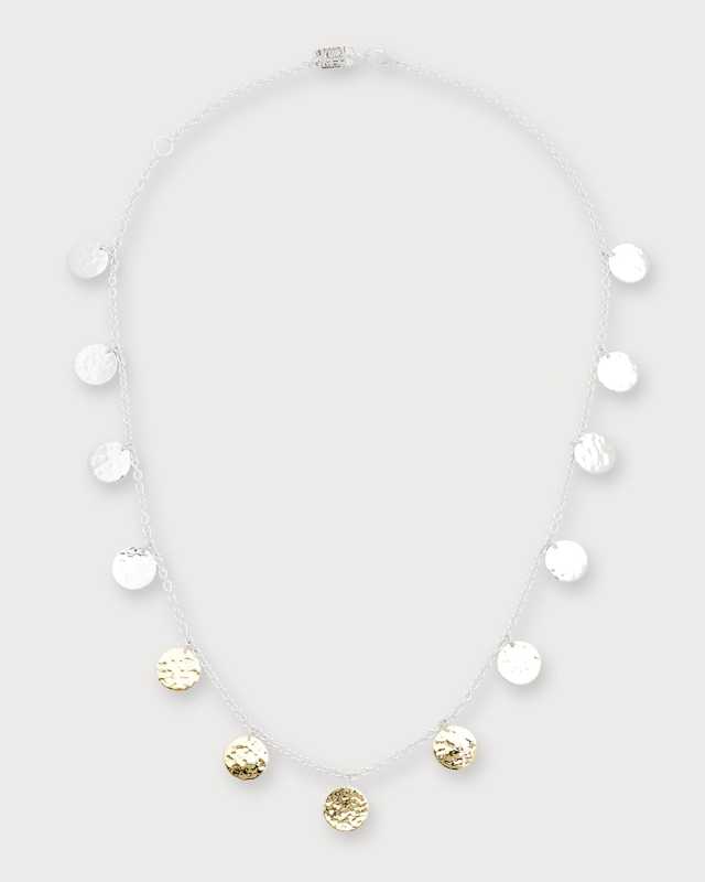 Hammered Paillette Disc Necklace in Chimera