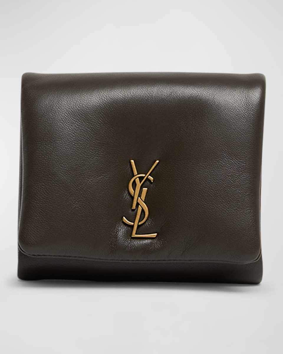YSL Compact Wallet in Plonge Leather