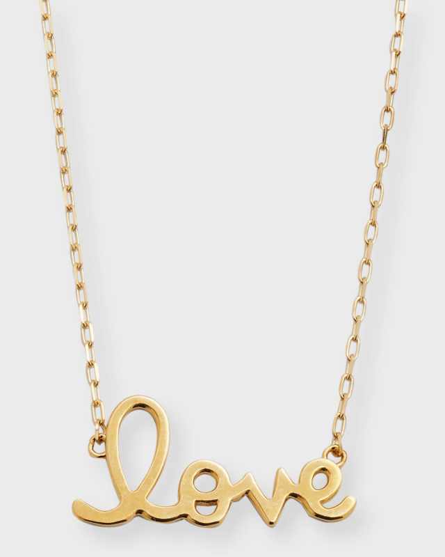 14K Yellow Gold Pure Love Script Necklace