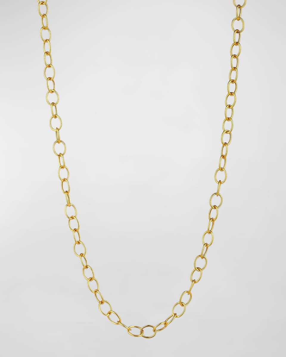 18k Yellow Gold Thick Chain Link Necklace, 30"L