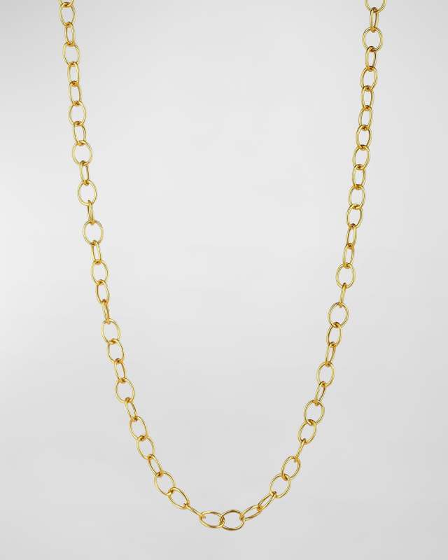 18k Yellow Gold Thick Chain Link Necklace, 30"L
