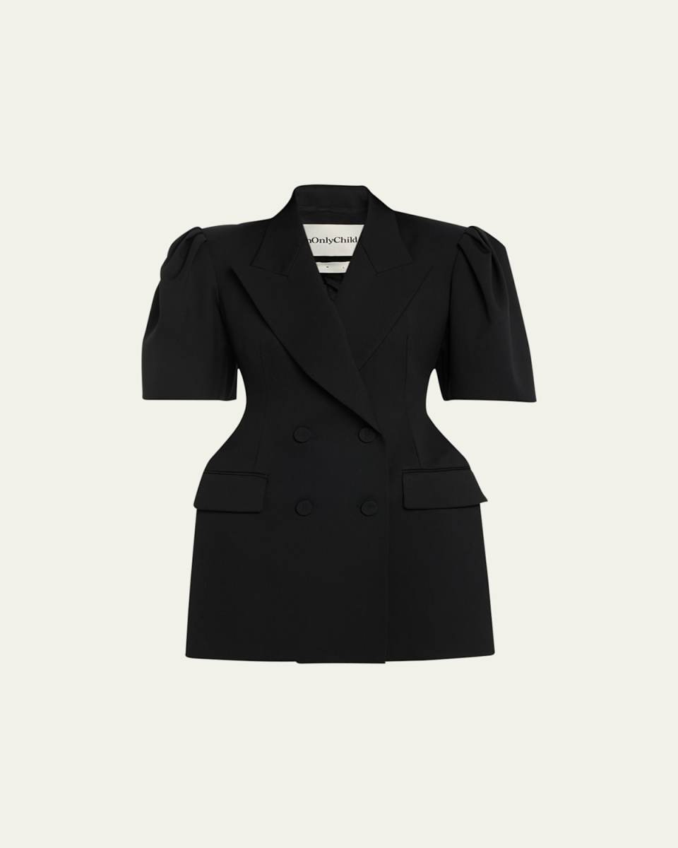 Double-Breasted Wool Mini Dress