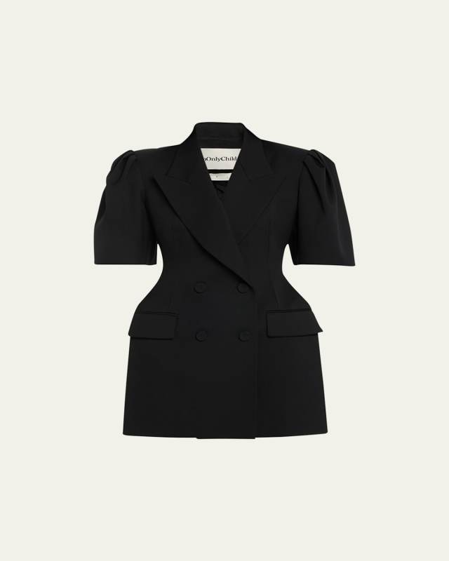 Double-Breasted Wool Mini Dress