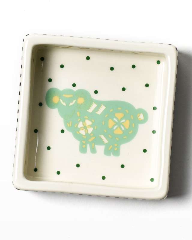 Chinese Zodiac Ram Small Square Trinket Bowl