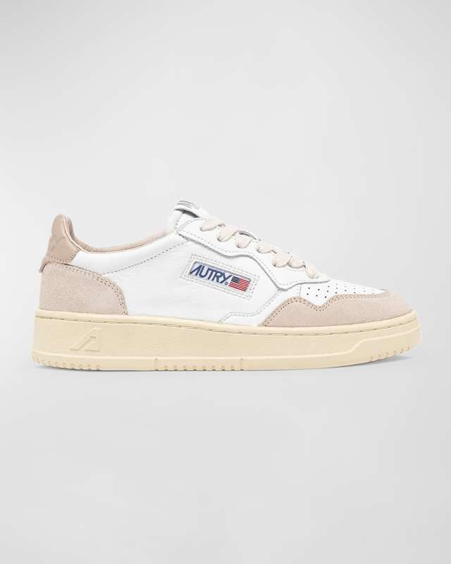 Medalist Low-Top Mixed Leather Sneakers