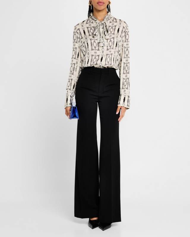 Gisela Abstract-Print Silk Blouse