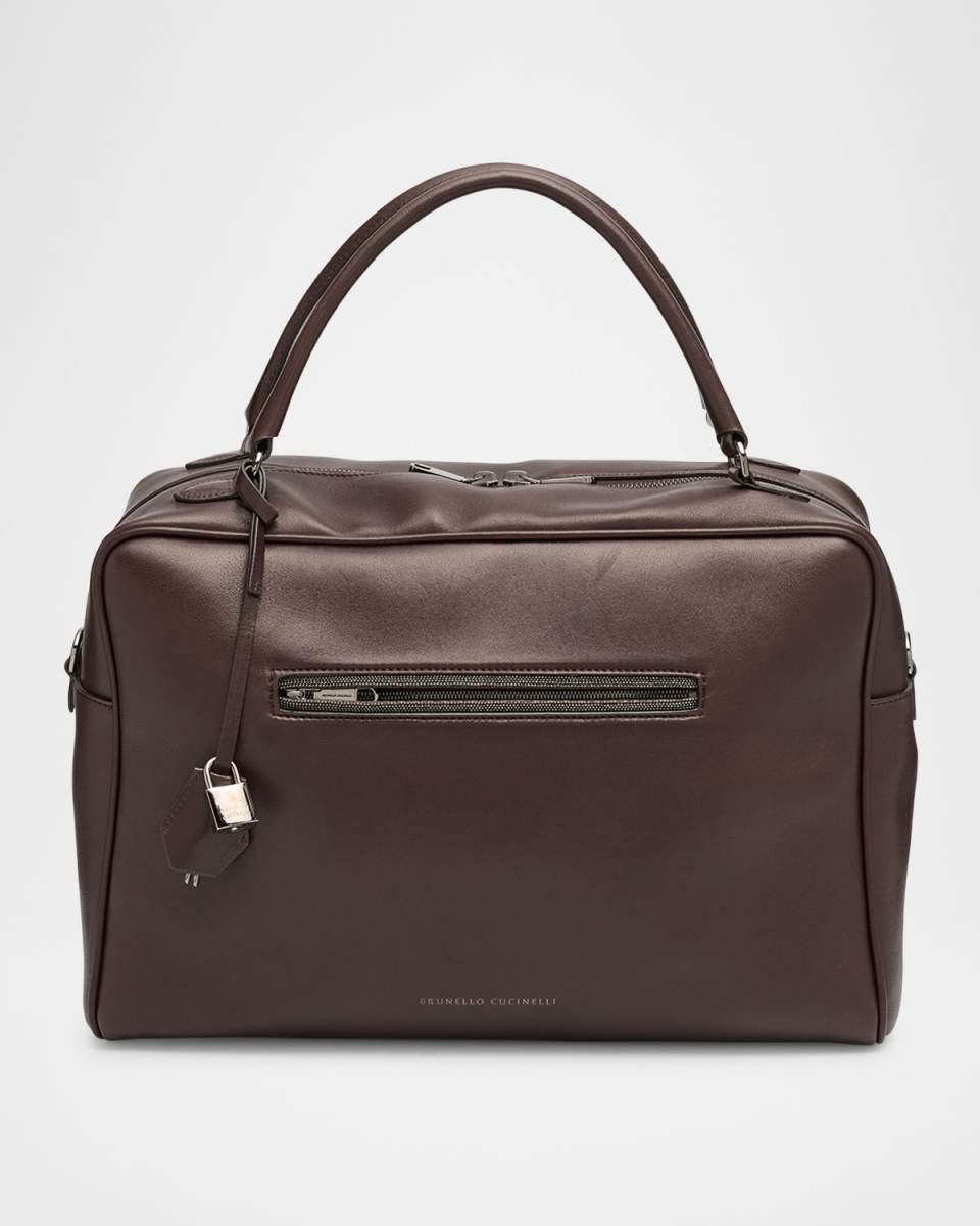 Monili Zip Calf Leather Duffel Bag