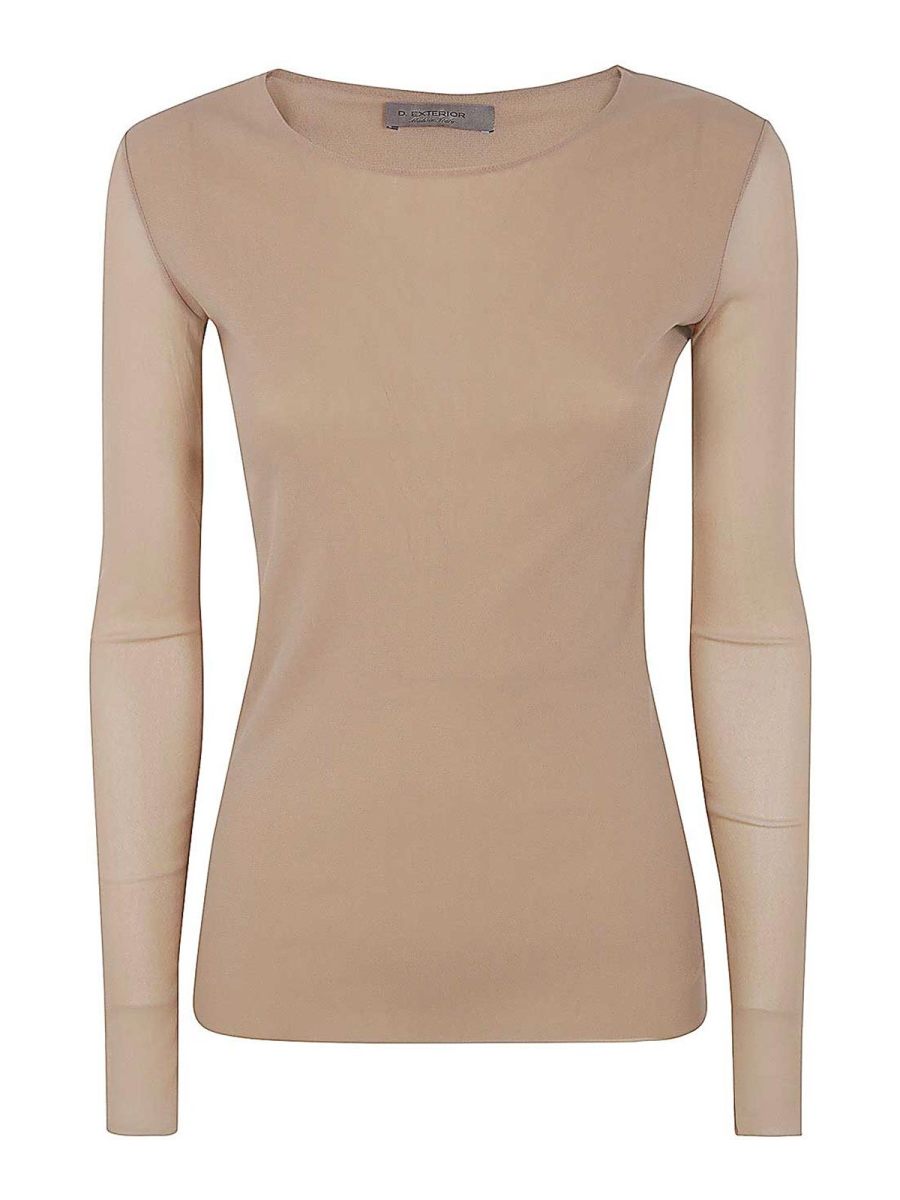 D. Exterior Pull Col Rond - Marron