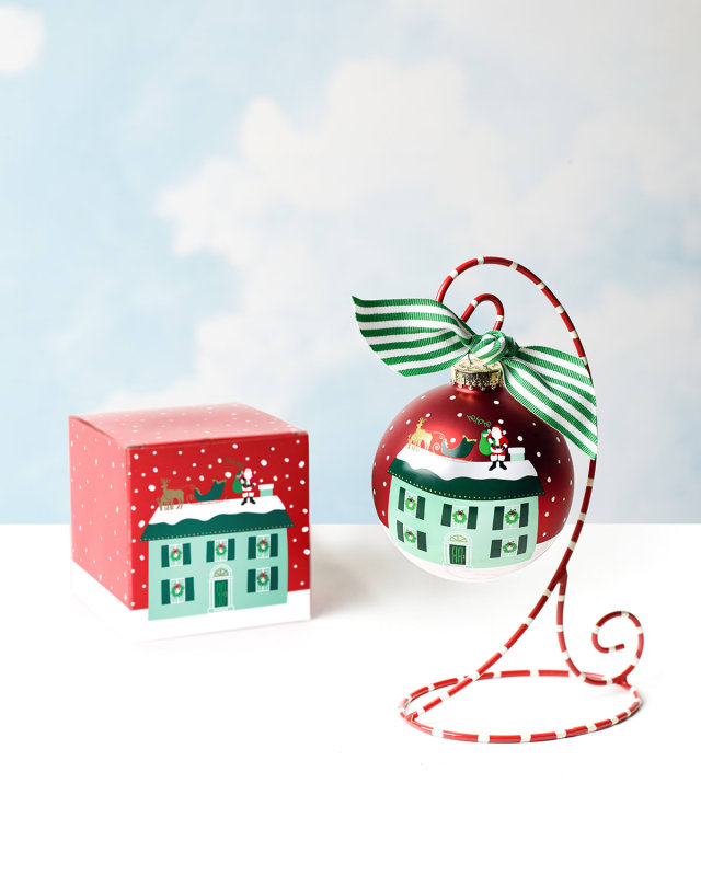 Home for Christmas Personalized Glass Ornament with Stand