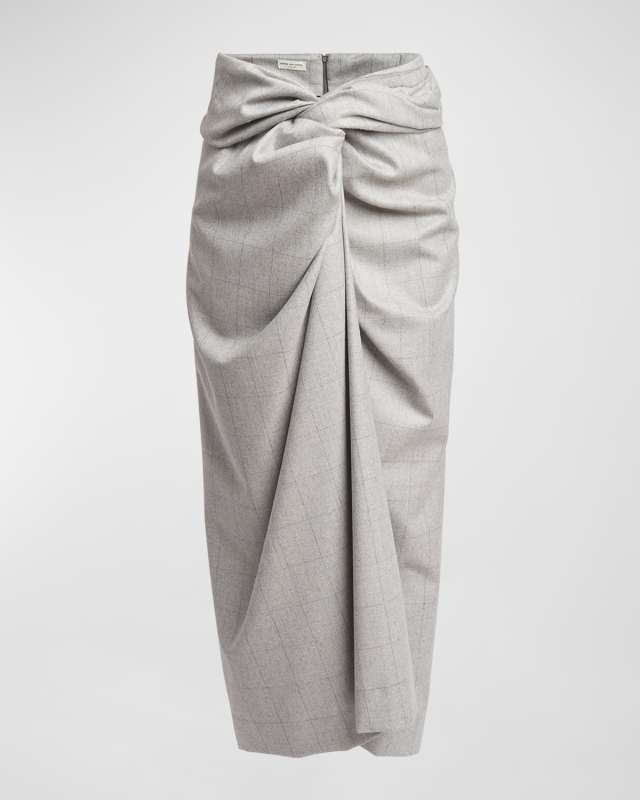 Sidras Twist-Front Midi Skirt