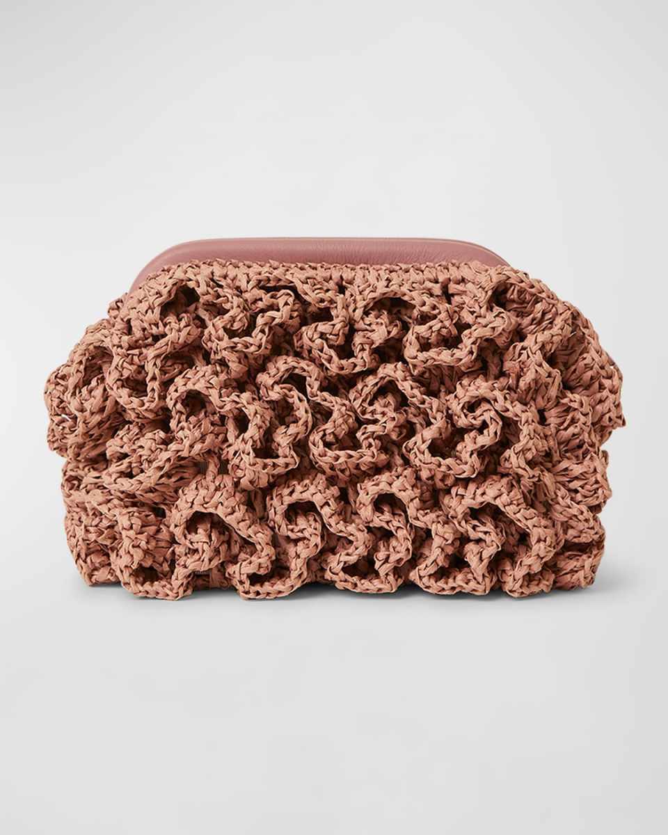 Dahlia Textured Straw Clutch Bag