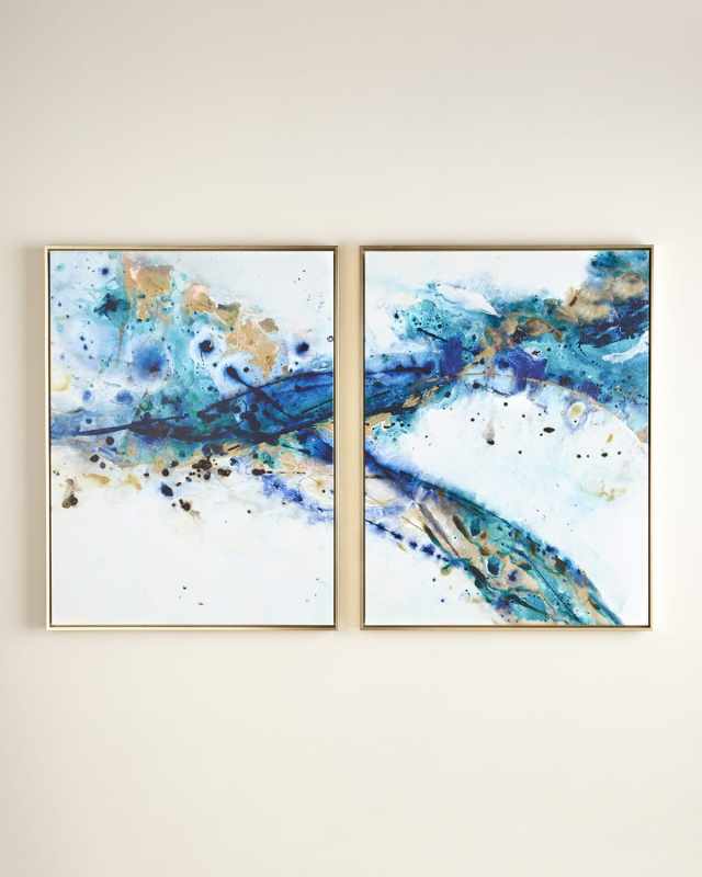 Two "Azure Canyon" Giclee on Canvas Wall Art Set