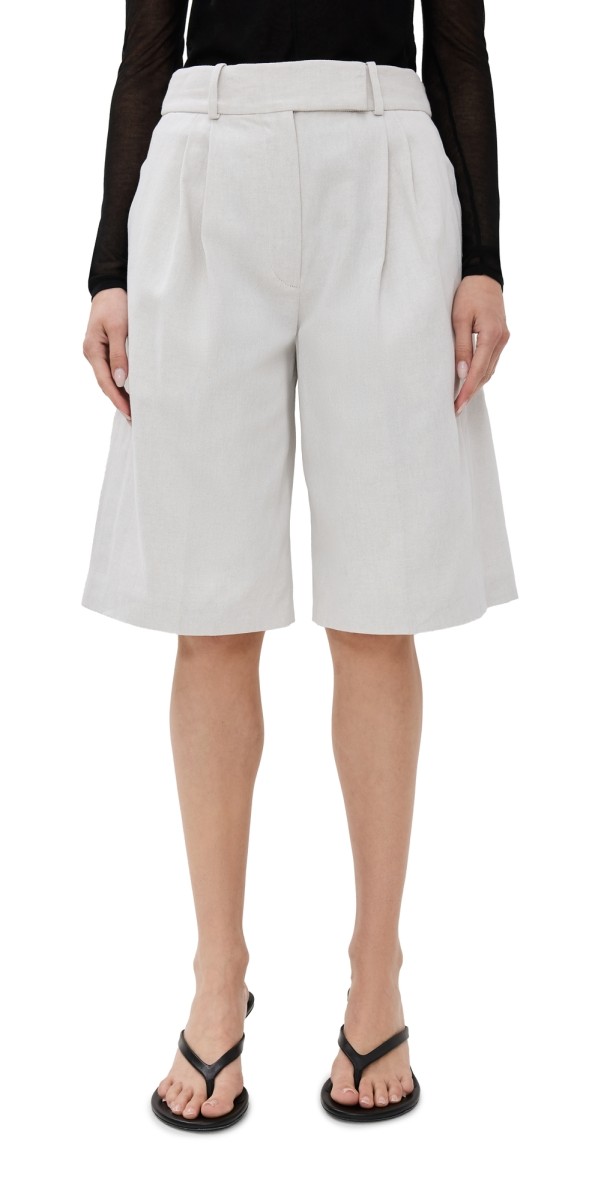 Proenza Schouler Jenny Shorts In Cotton Linen Ecru
