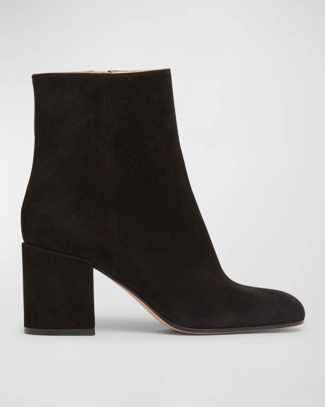 Joelle Suede Block-Heel Booties