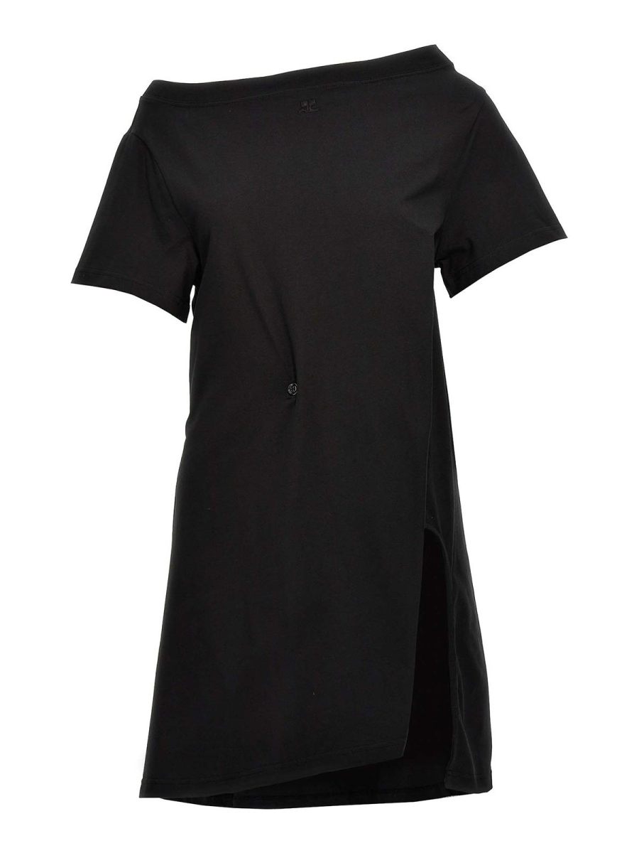 Courreges Robe Au Genou - Noir