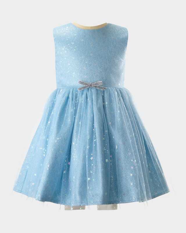 Girl's Sparkle Star Tulle Dress, Size 2-14
