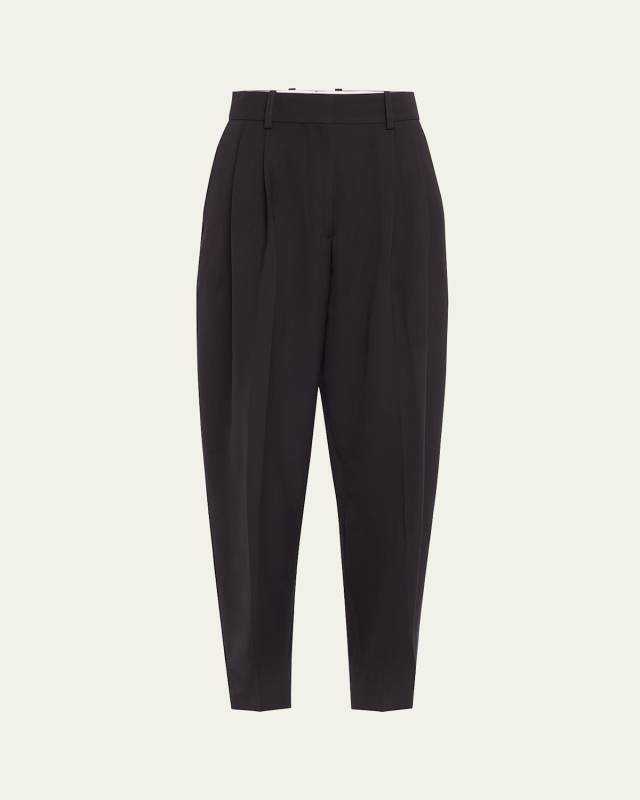 Tapered Double-Pleat Pants
