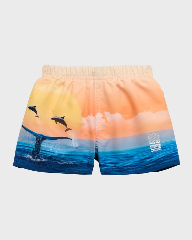 Boy's Newton Graphic Swim Trunks, Size Newborn-3